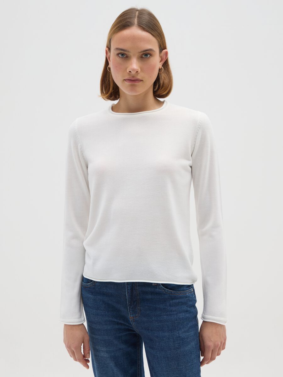 White sweater in pure acrylic_0