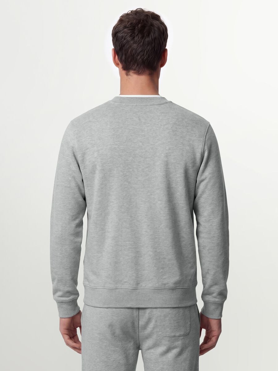 Felpa grigia girocollo in misto cotone regular fit_2