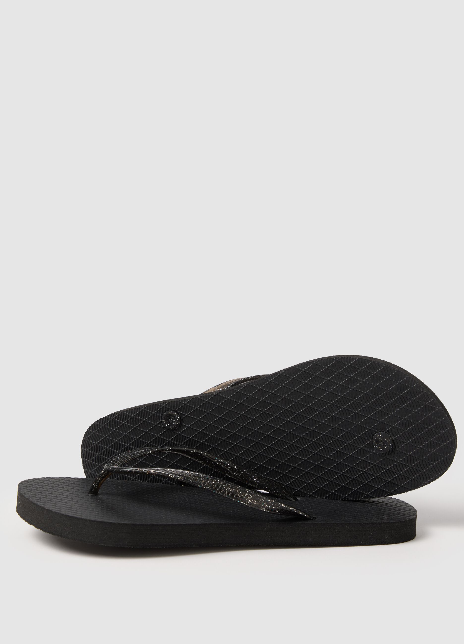 Women’s flip-flop in black mix with sparkle details