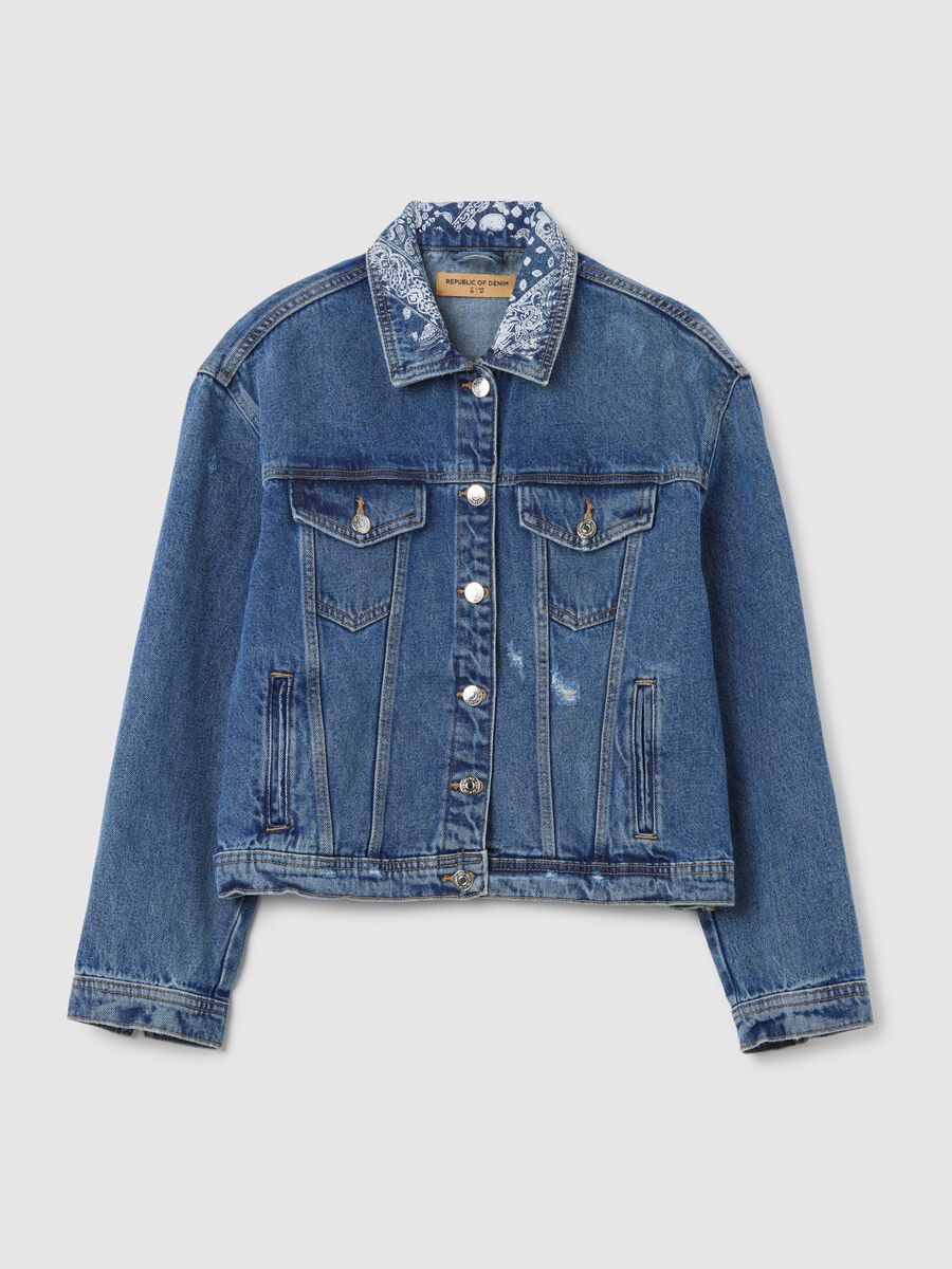 Oversized short jacket in denim_4