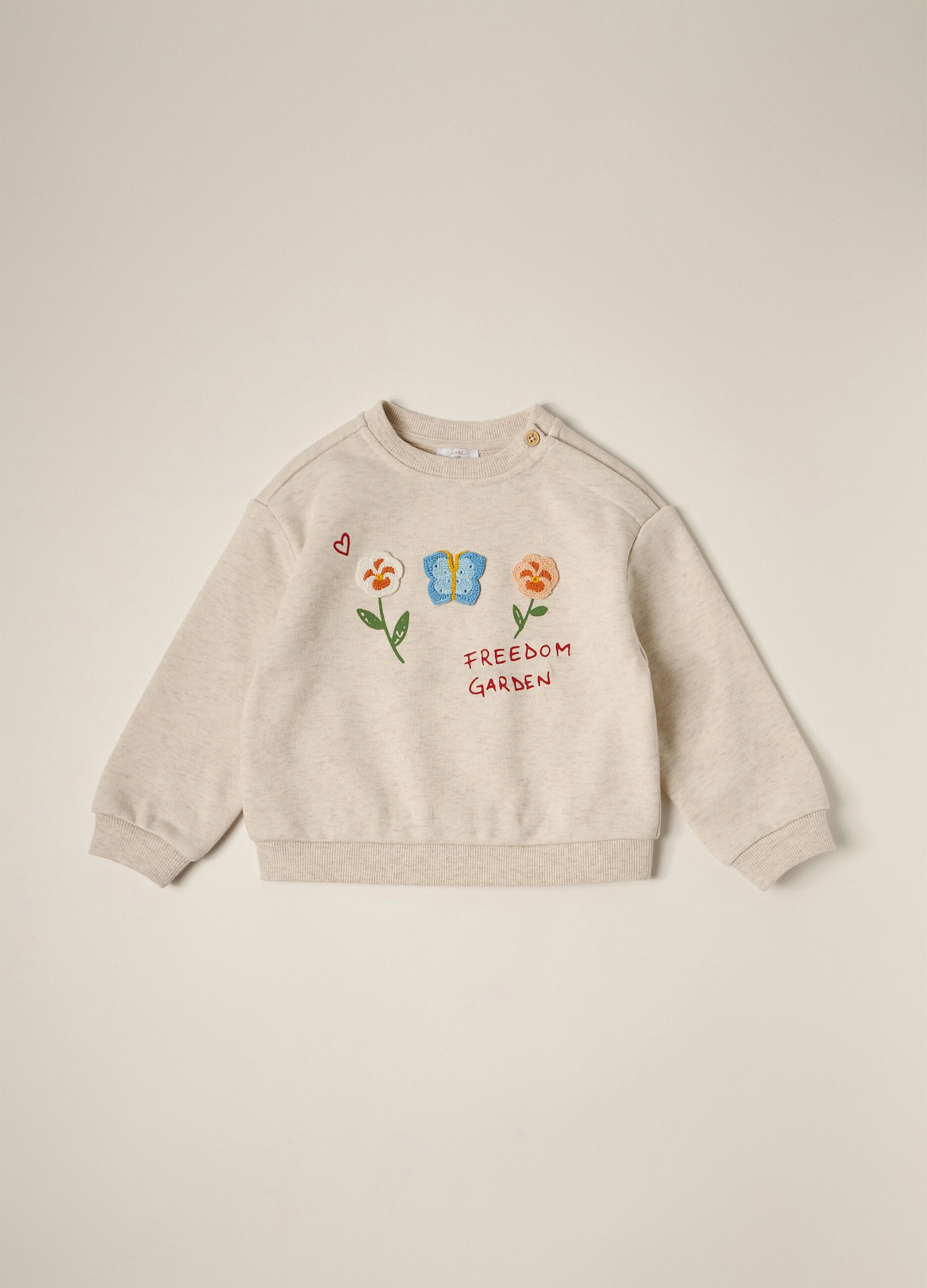 Felpa in french terry di misto cotone IANA neonata