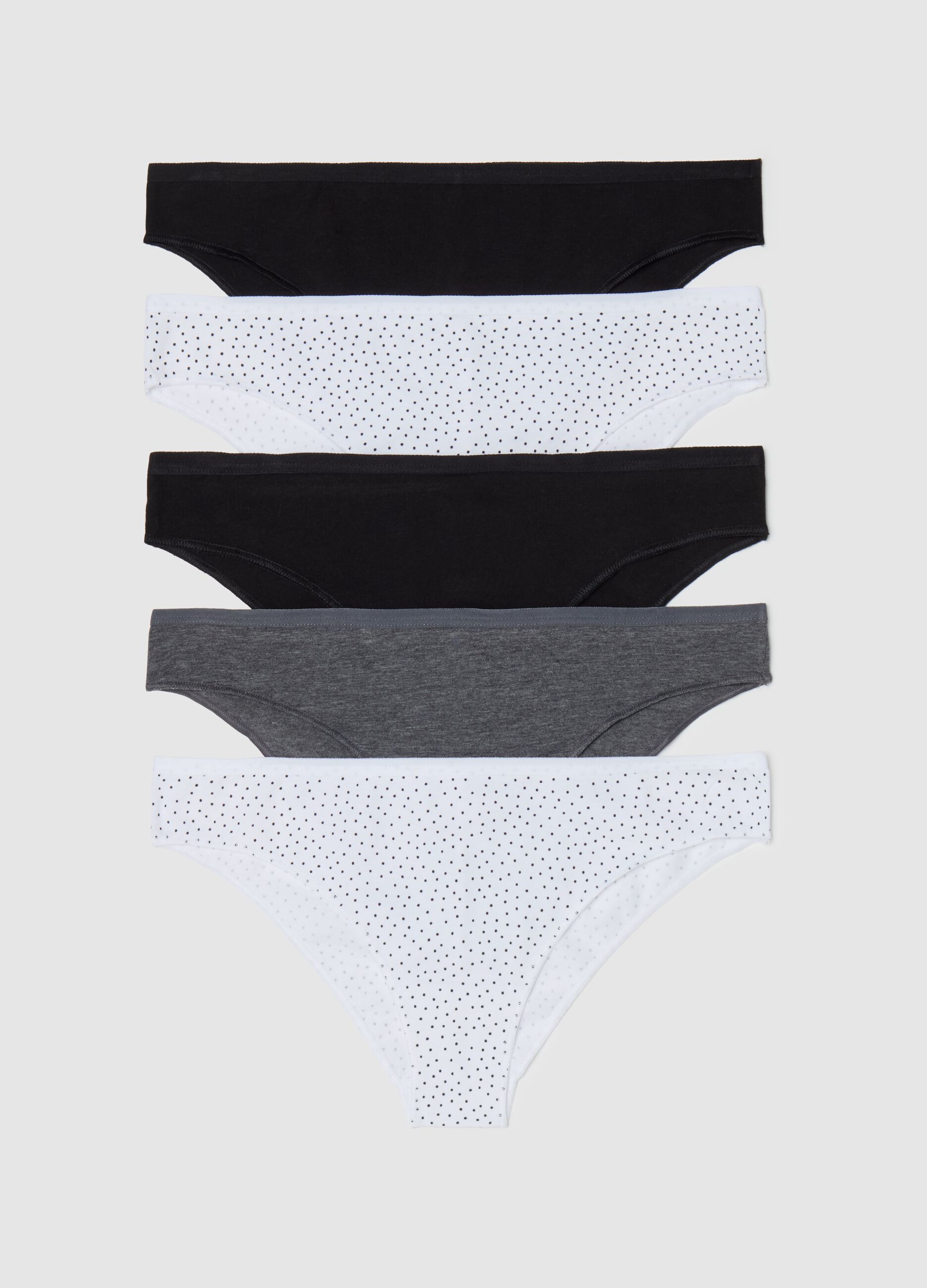 Five-pack Brazilian-cut briefs in stretch cotton