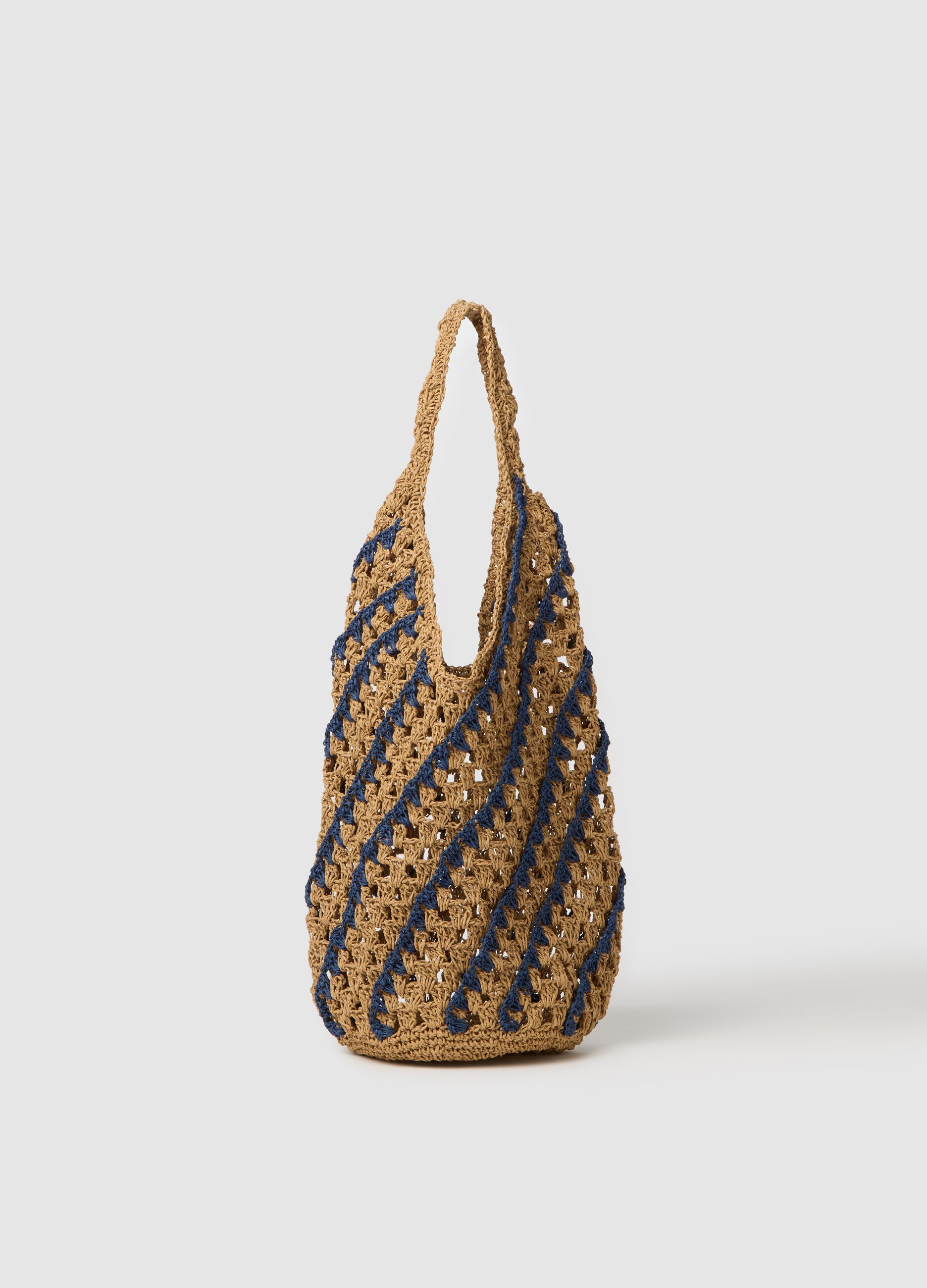 Borsa da donna multicolor con texture traforata