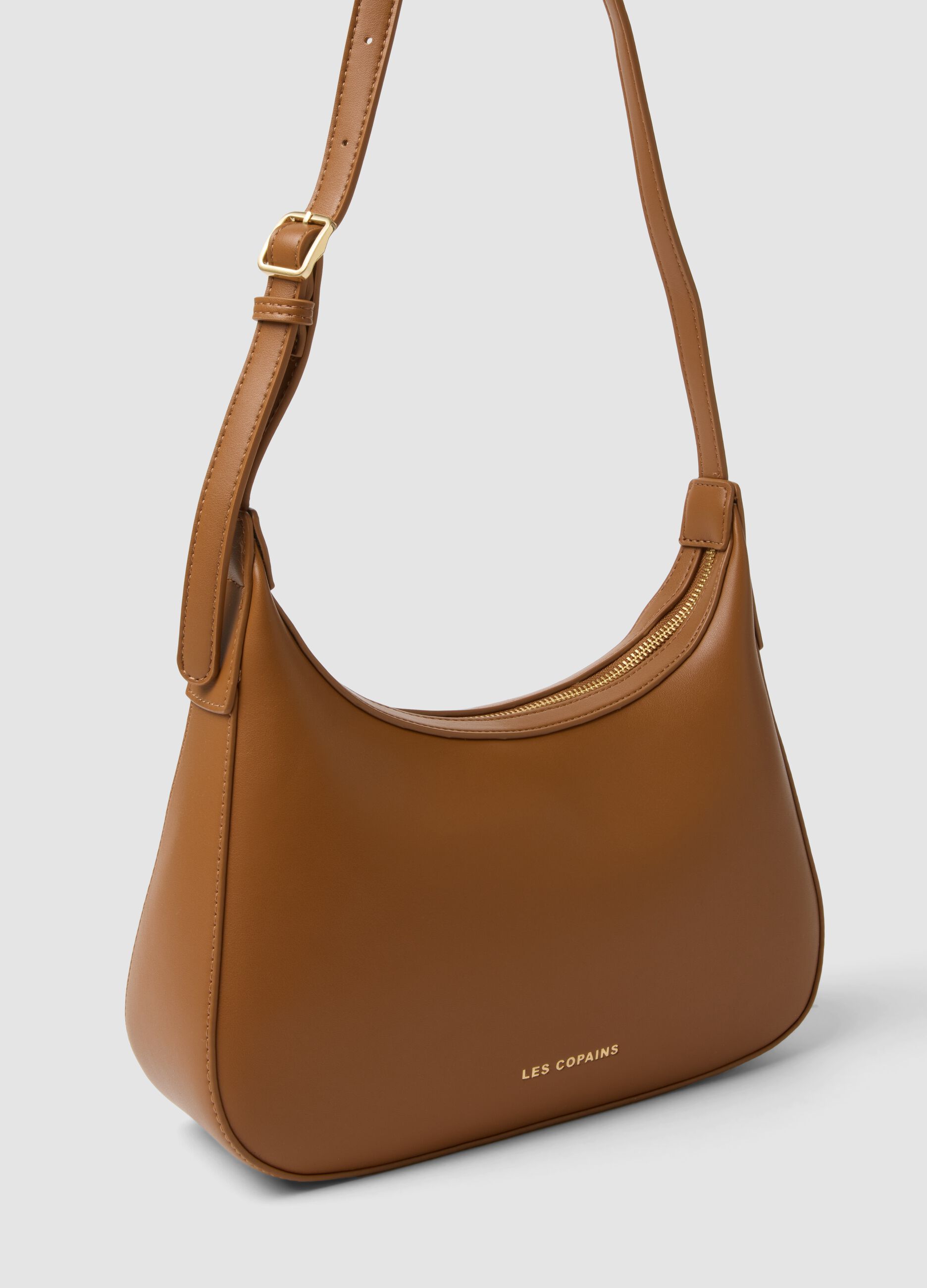 Brown minimalist shoulder bag