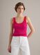 Pink pure cotton ribbed tank top_2