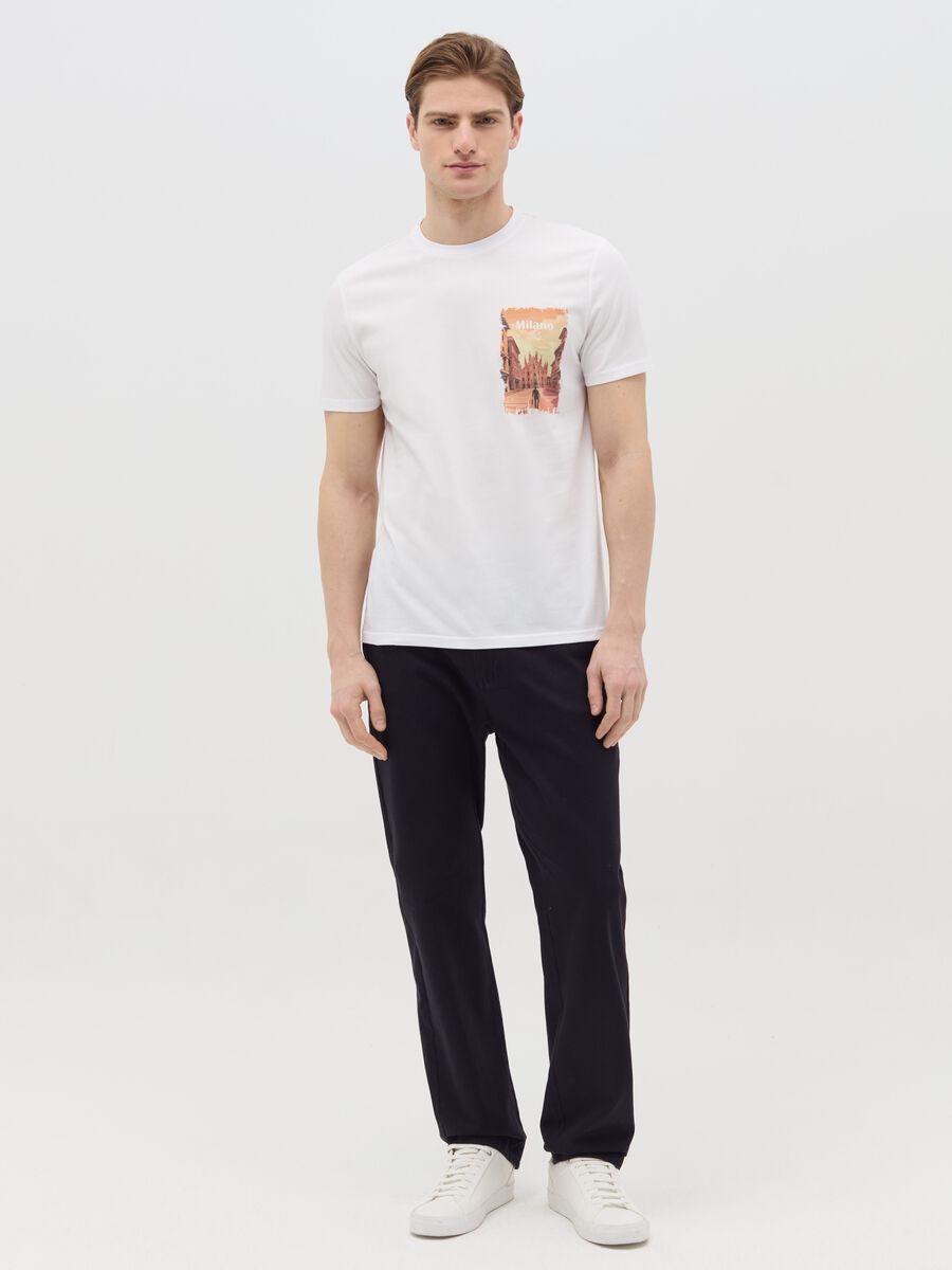 Cotton T-shirt with "Milano Italy" print_1