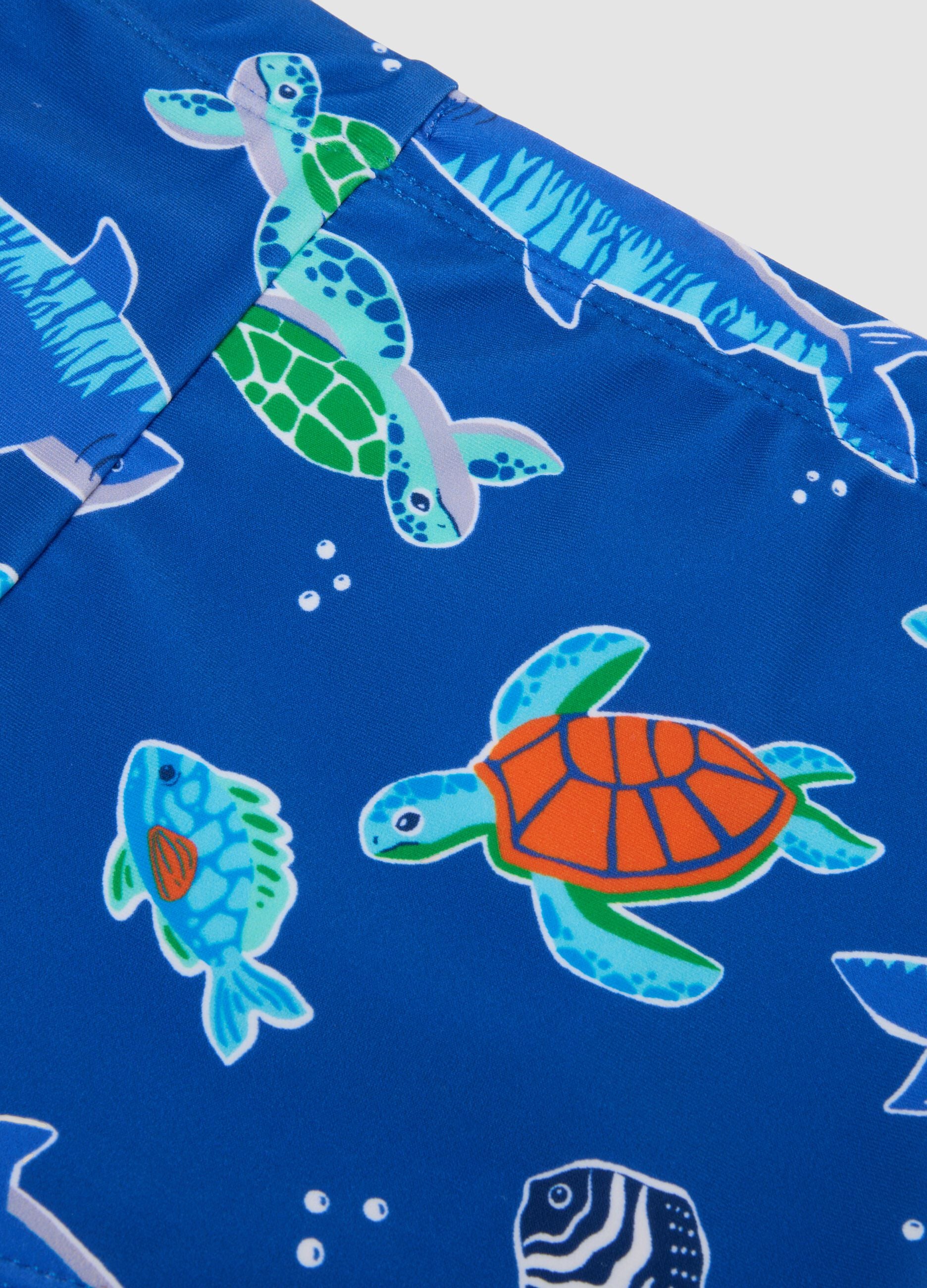 Blue stretch swim shorts