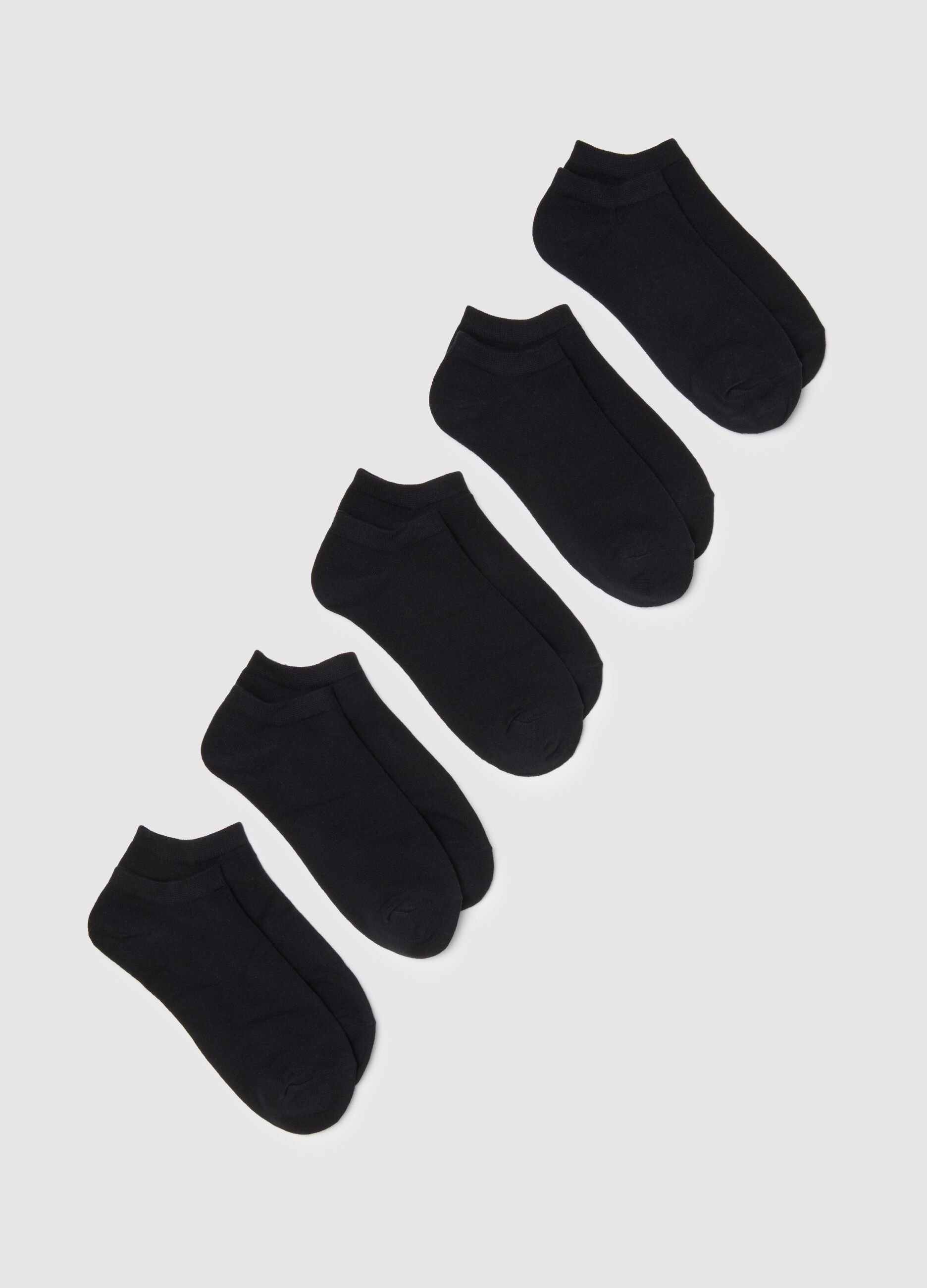 Multipack of black short cotton blend socks with regular fit