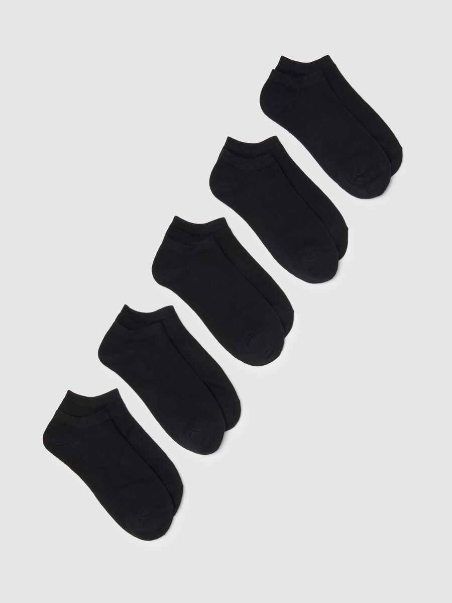 Multipack of black short cotton blend socks with regular fit_0