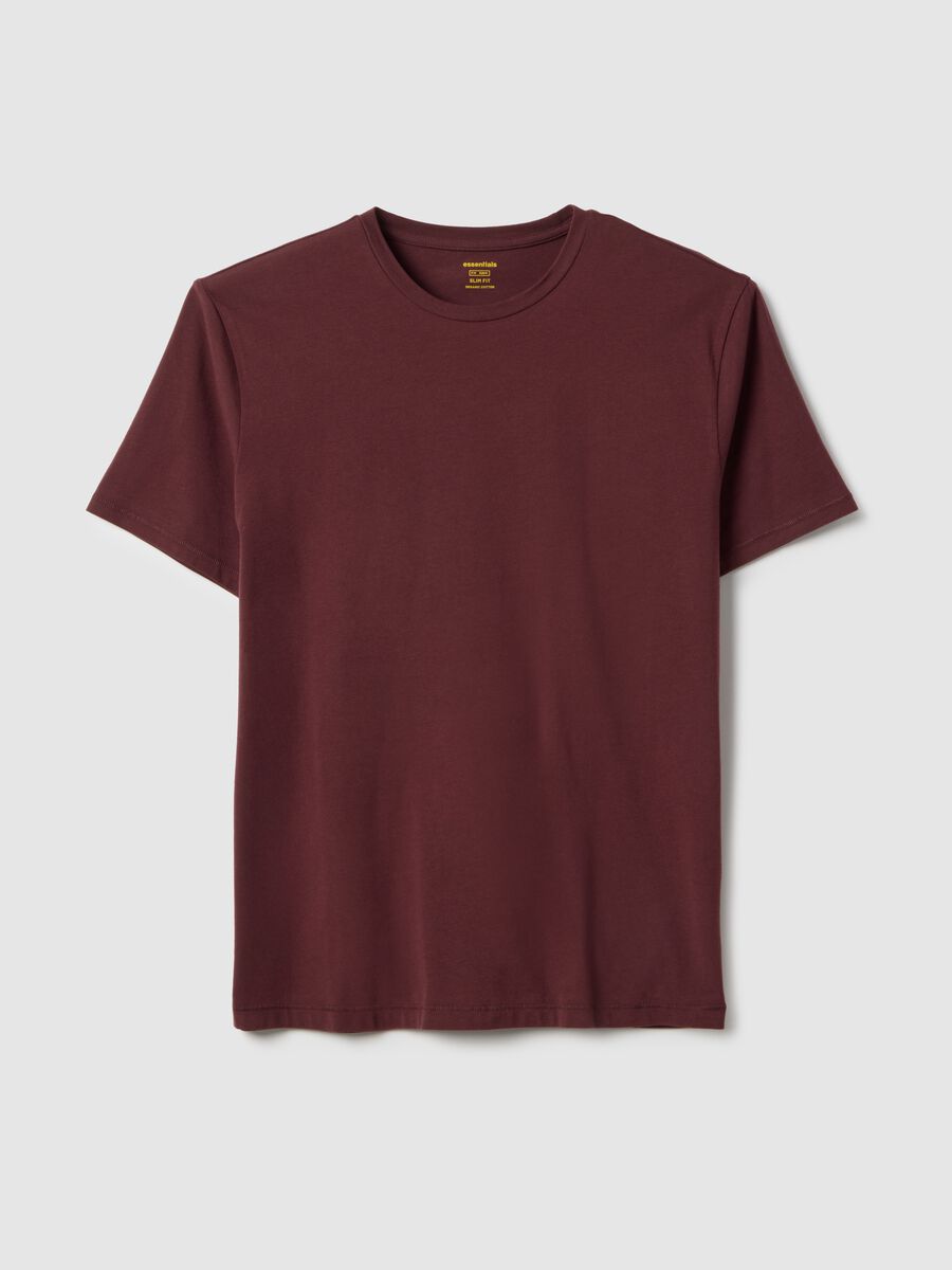Red slim fit stretchy cotton T-shirt_4