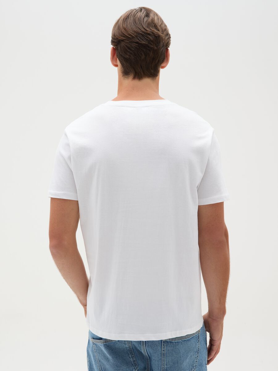 Men's pure cotton white regular fit T-shirt_3