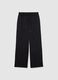Black Wide-Leg Cotton Blend Trousers_4