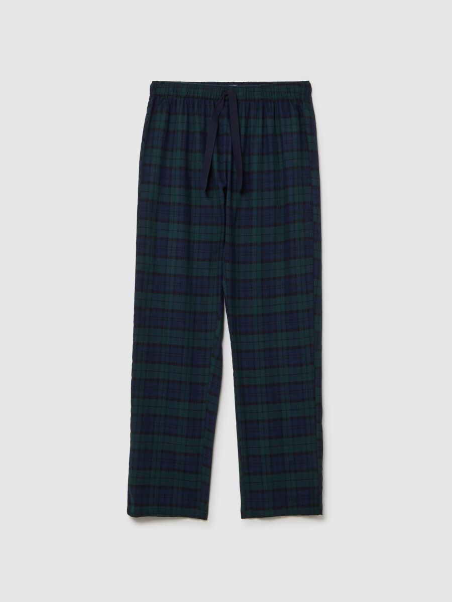 Multicoloured pure cotton checked pyjama trousers_0