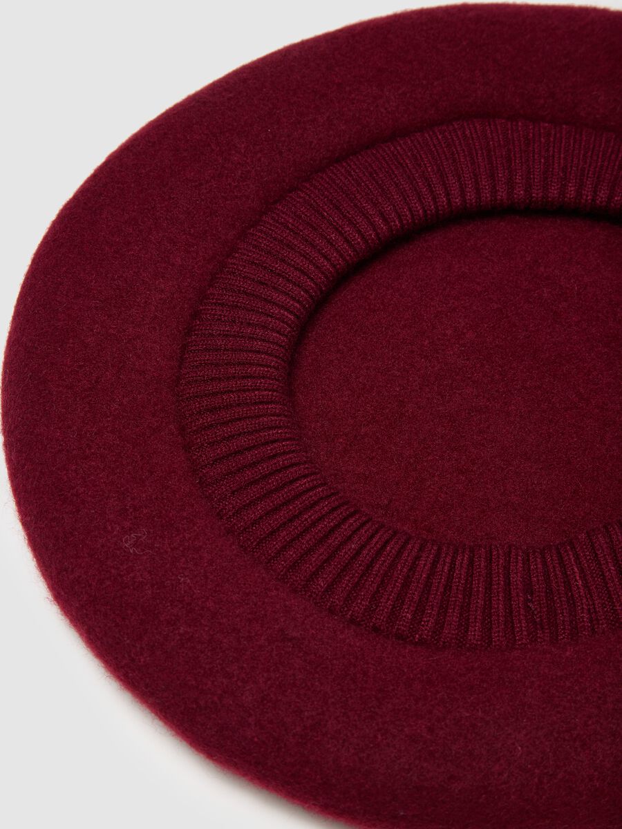 Girls' Red Wool Blend Beret_2