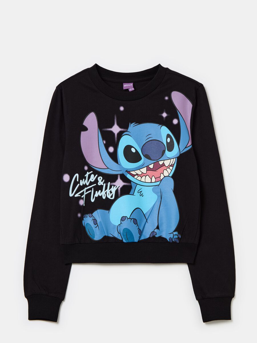 Crop sweatshirt with Stitch print_3
