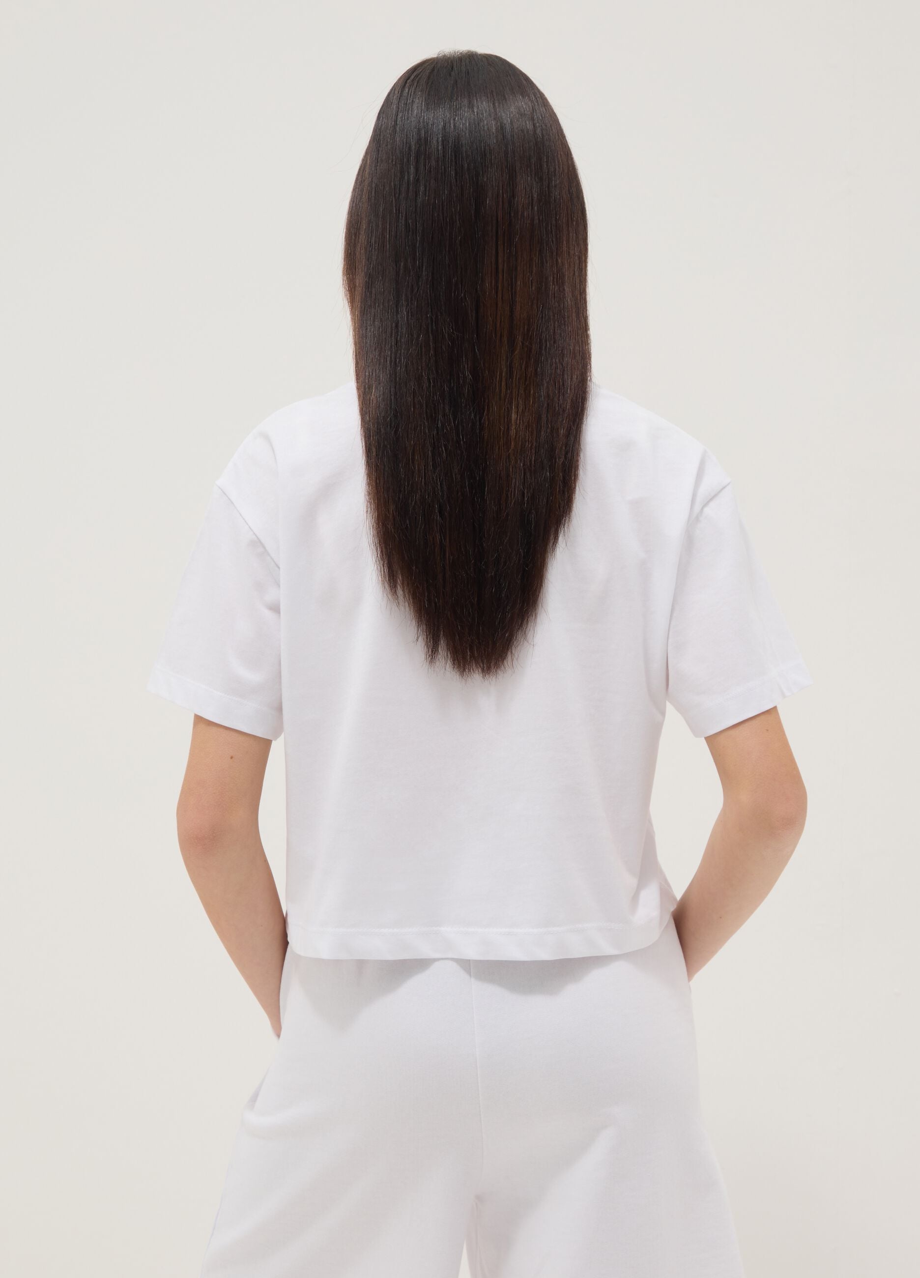 White pure cotton short-sleeve T-shirt