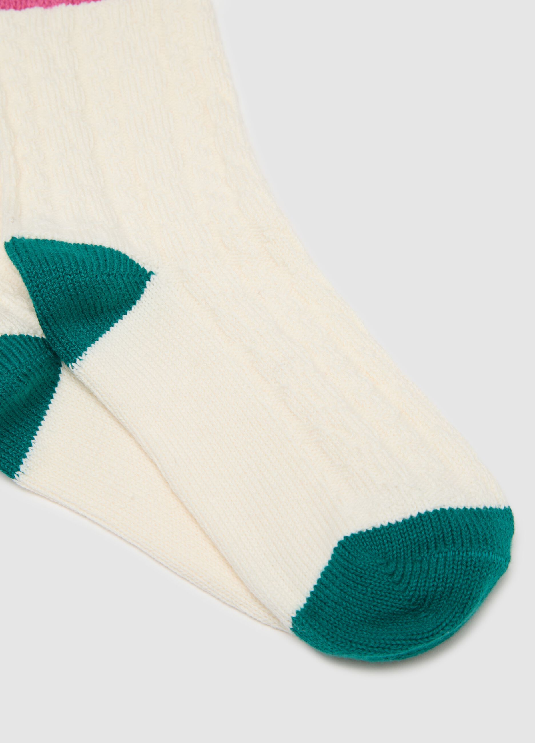 Calze lunghe da bambina in cotone multicolor elasticizzato