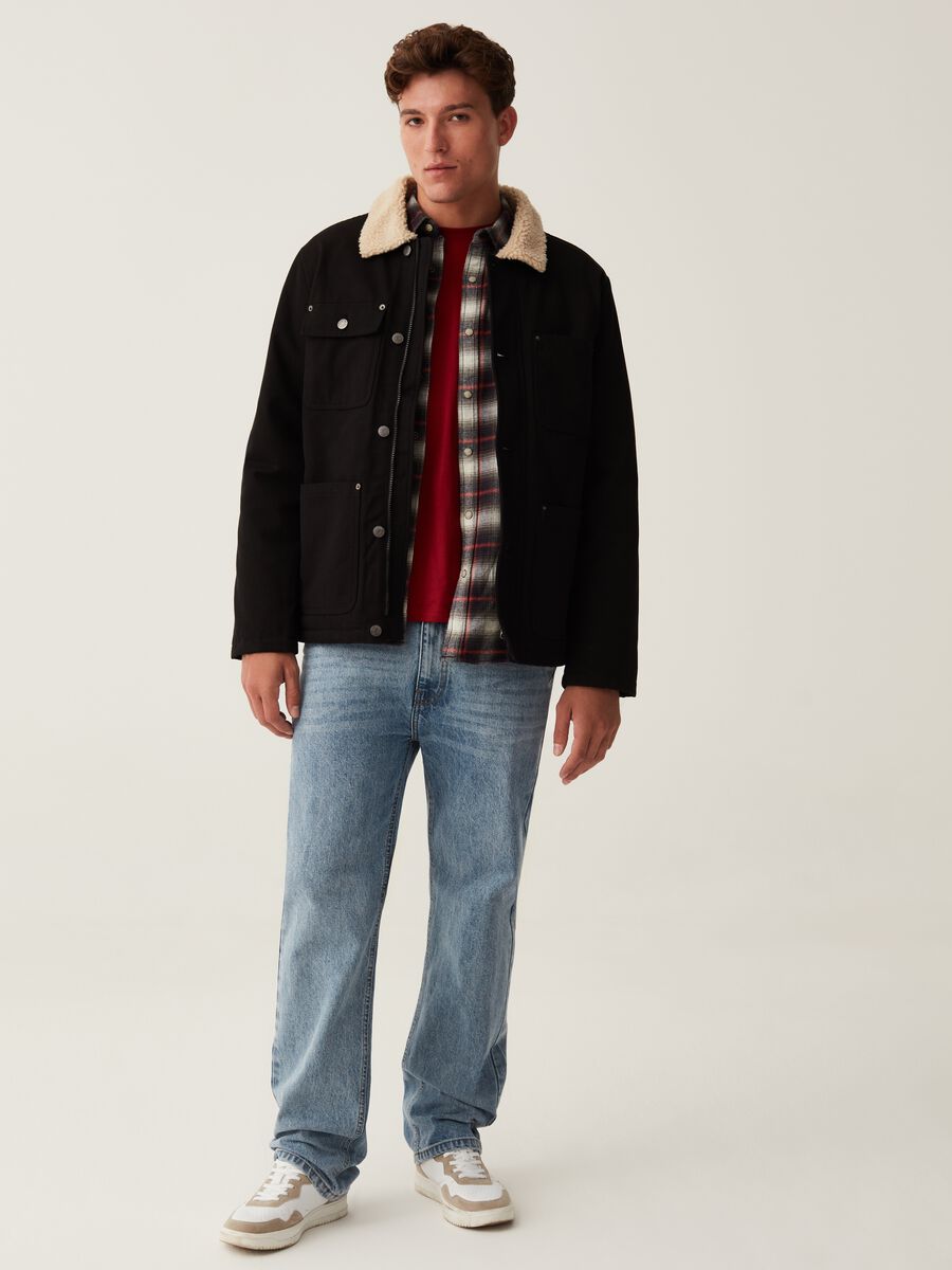 Giubbino workwear con colletto in pile borg_0