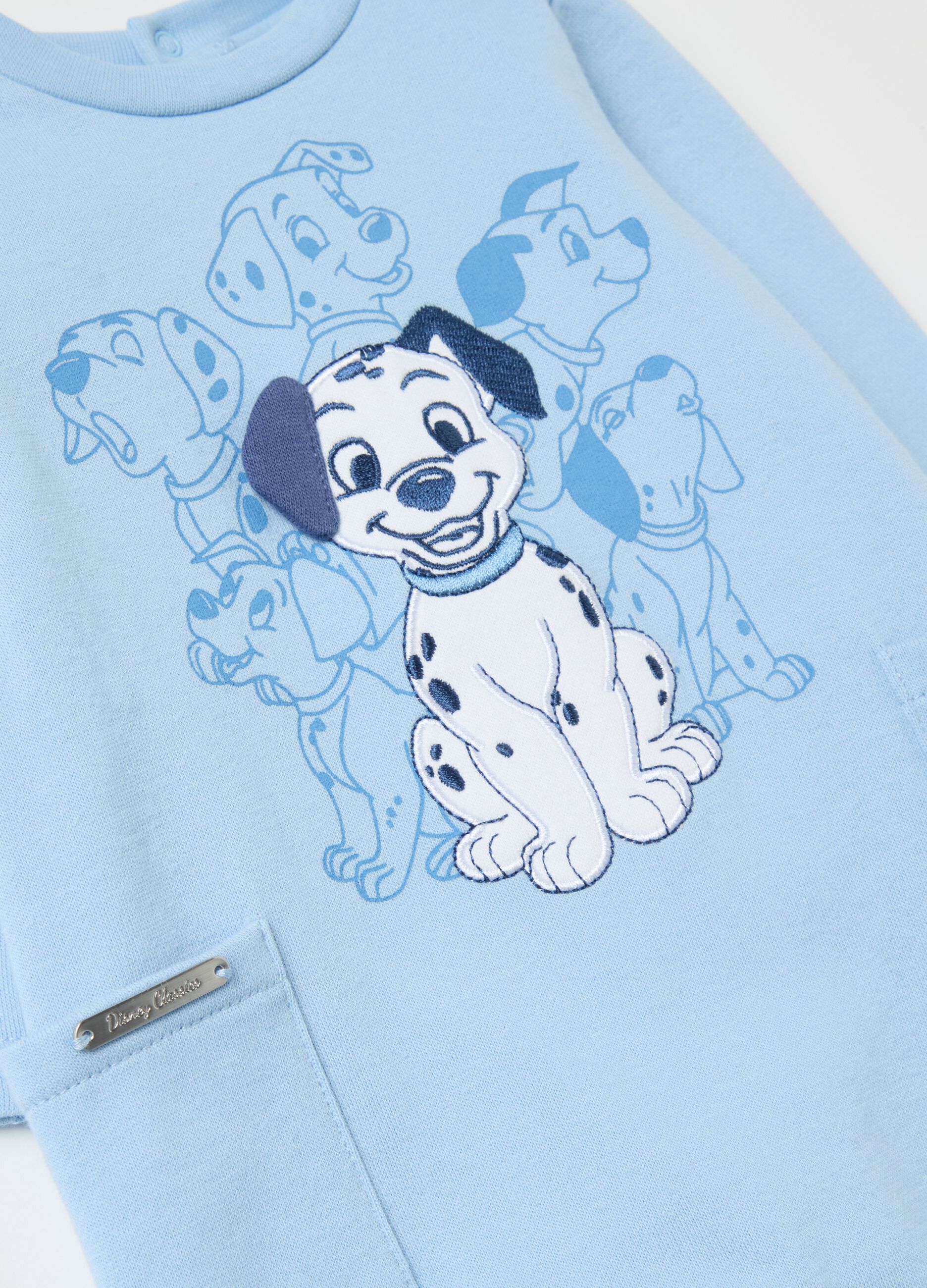 Cotton onesie with 101 Dalmatians embroidery