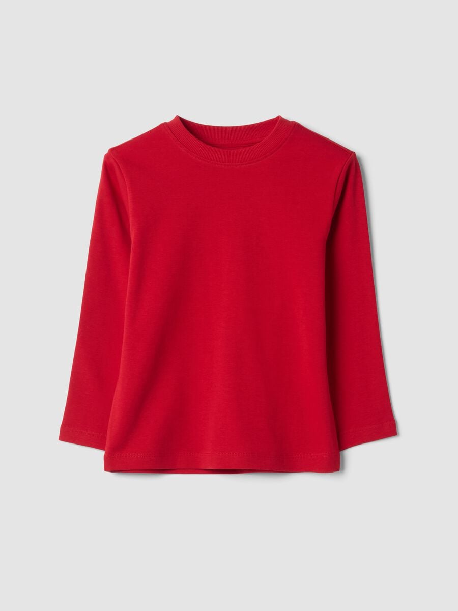 Red organic cotton crew-neck T-shirt_0