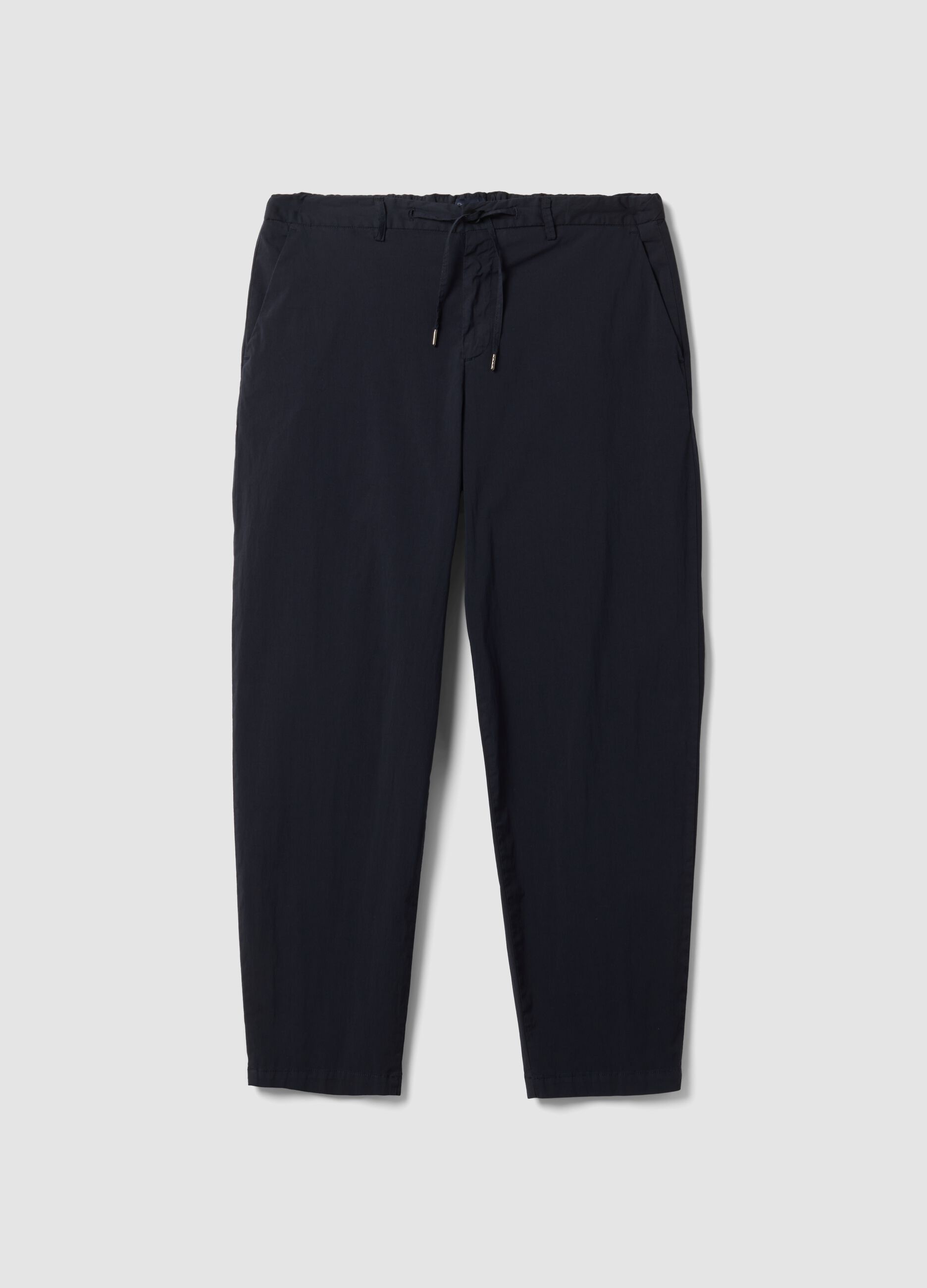 Blue stretch cotton chino trousers