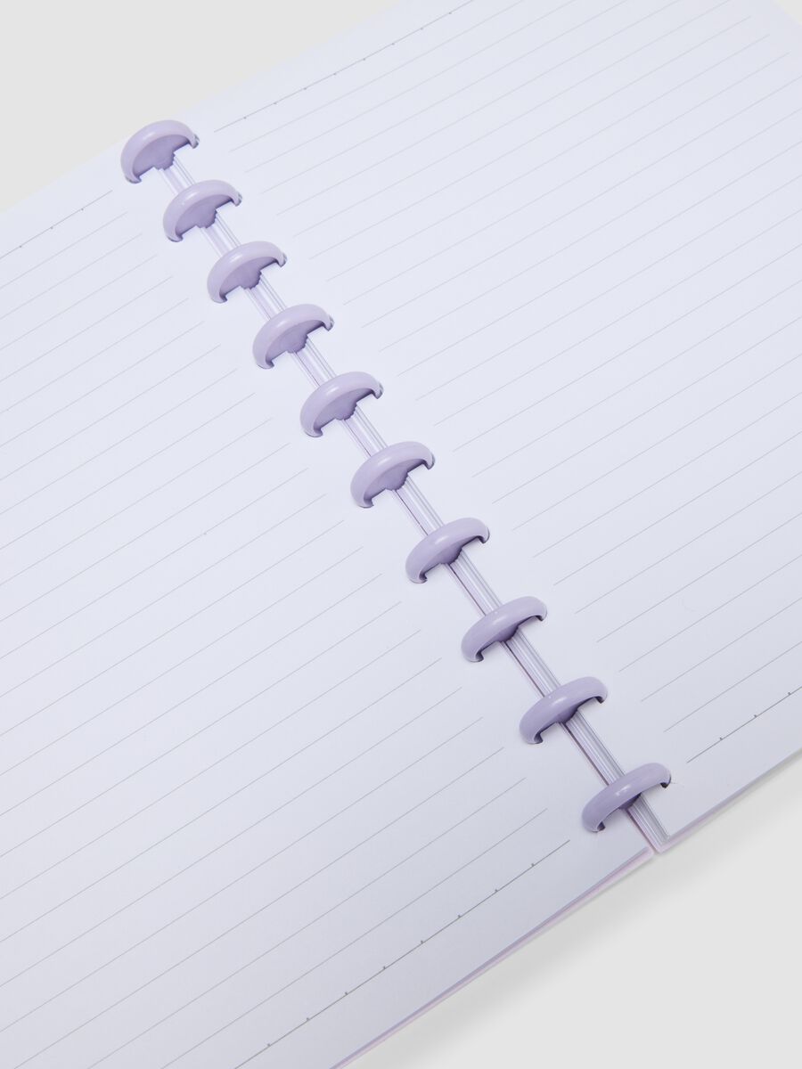 Purple notebook with lined pages in rigid cardboard with spiral_1