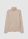 Beige Regular Fit Turtleneck Sweater_4