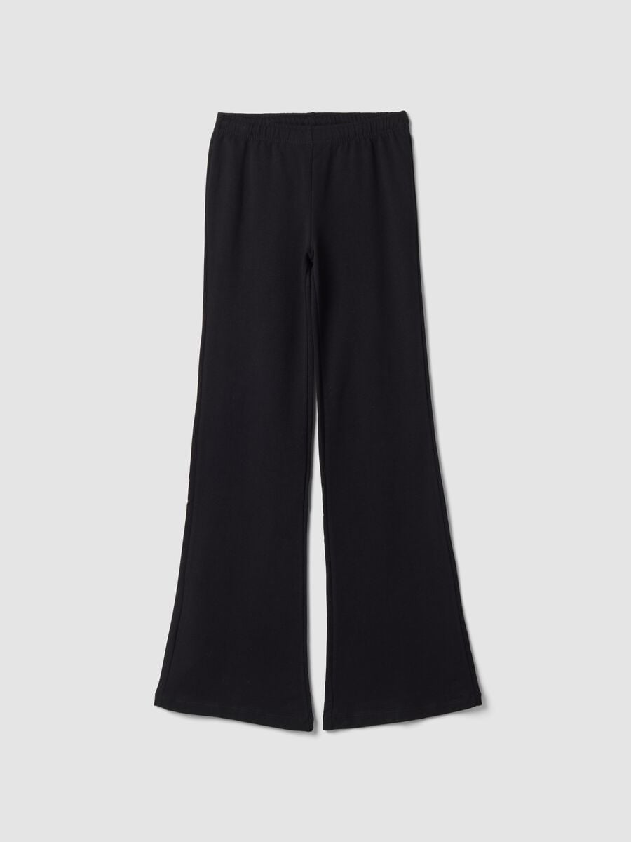 Black flare joggers in pure cotton_5