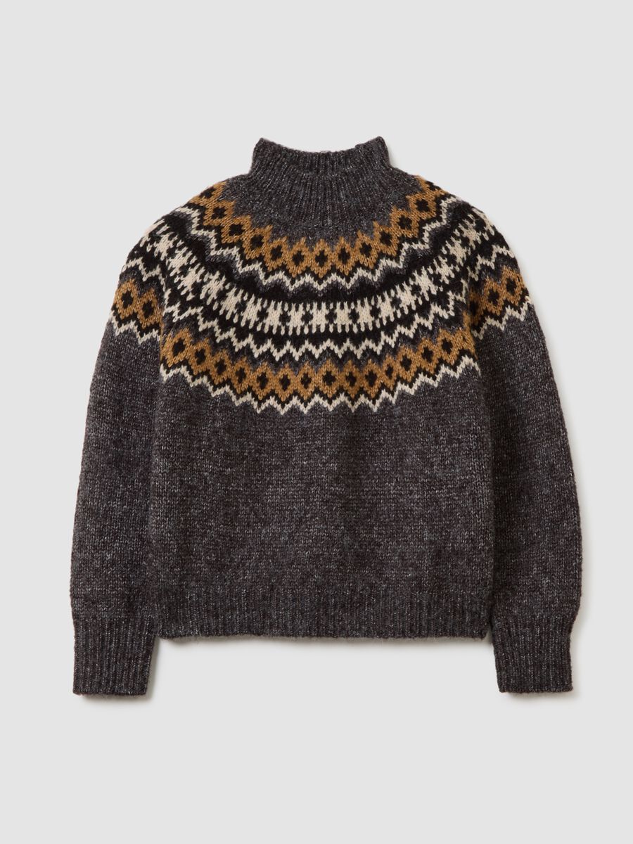 Multicolour Regular Fit Jacquard Pattern Pullover_4
