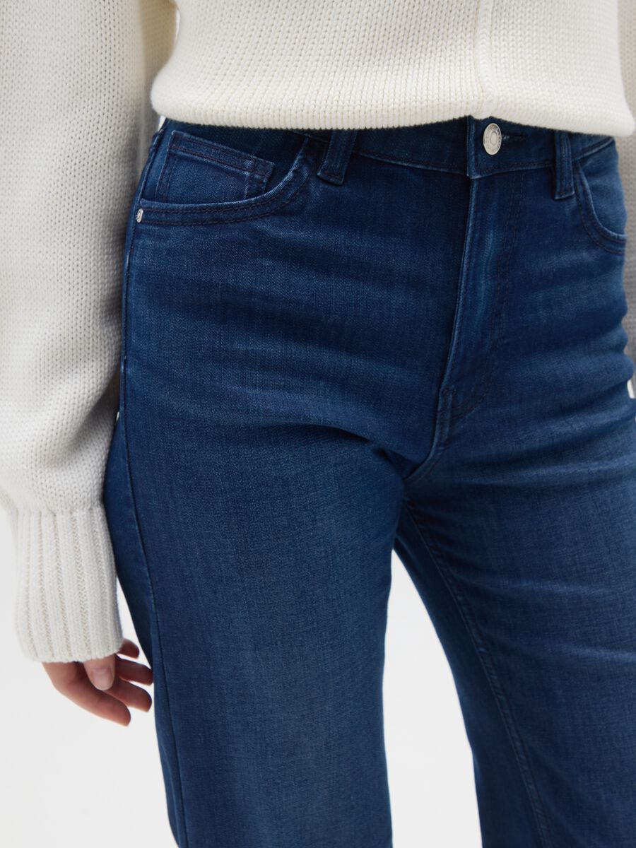 Jeans bootcut in misto cotone blu_3