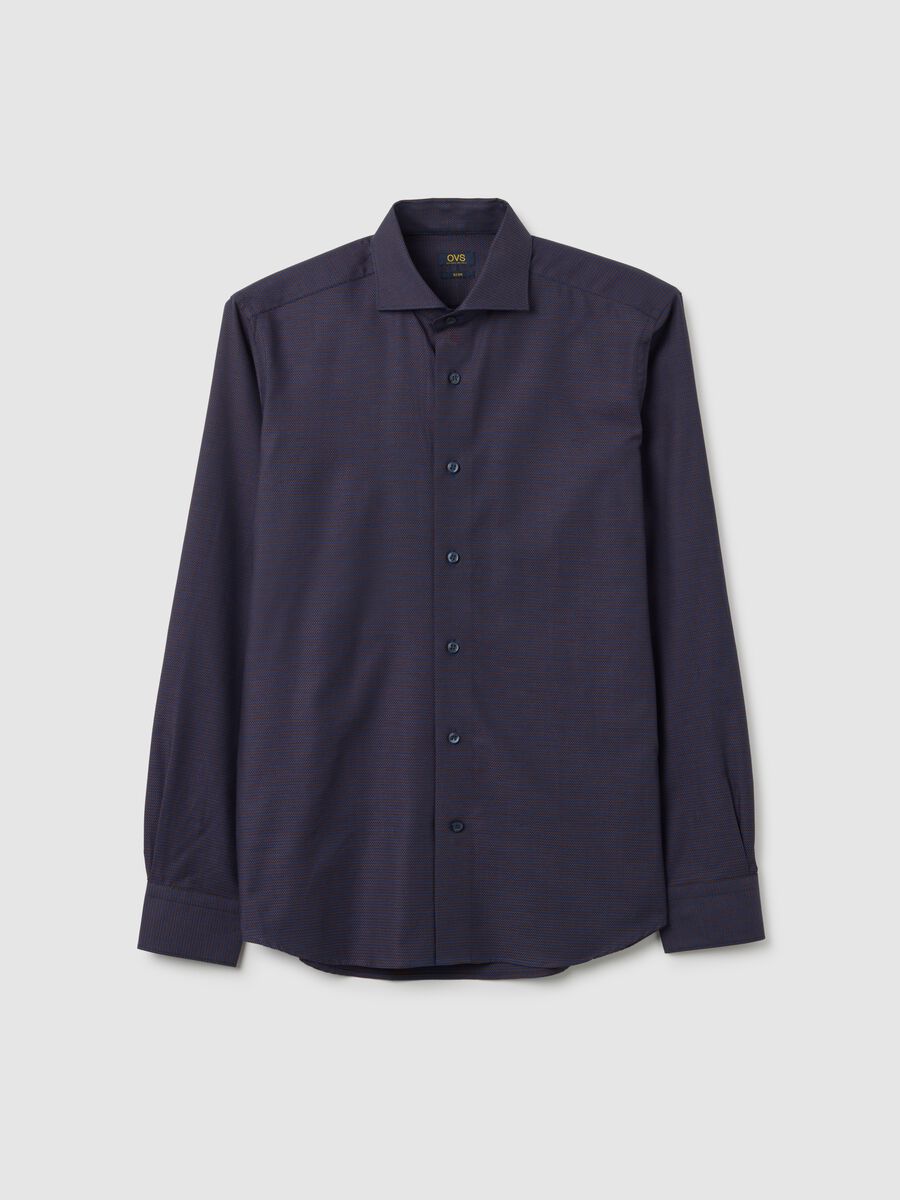 Camicia in cotone elasticizzato multicolor slim fit_0