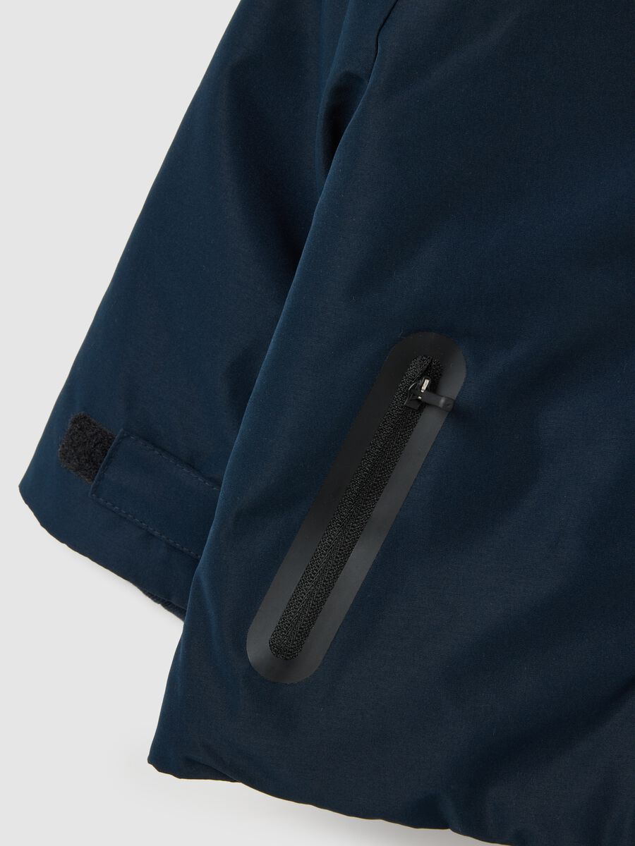 Children's blue regular fit jacket with hood_2