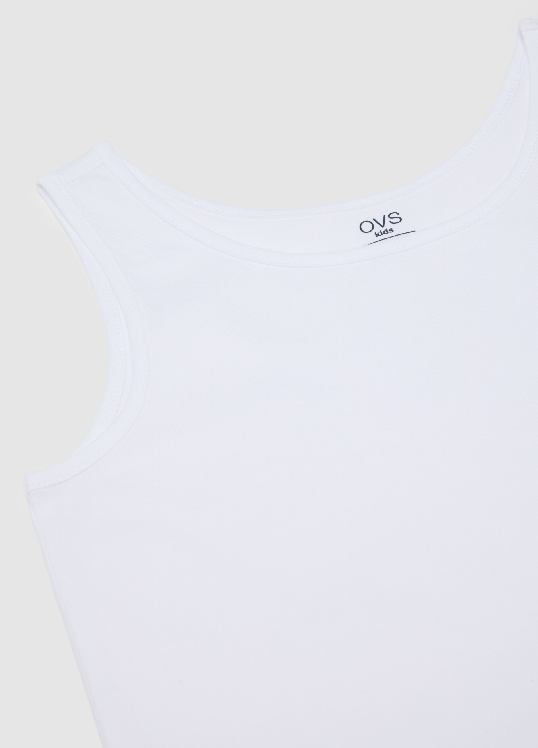 White Cotton Vest for Girls