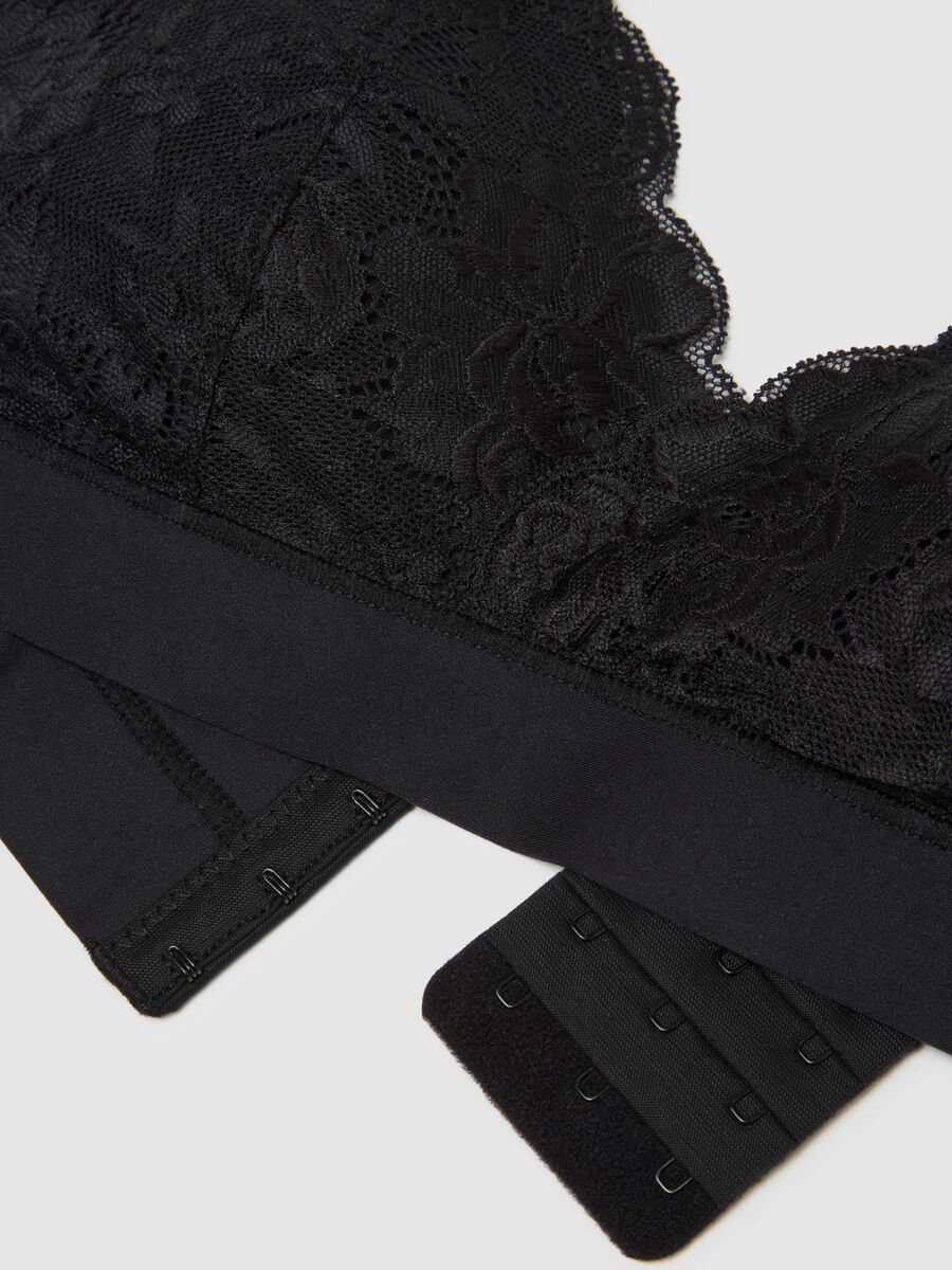 Black lace bra with removable padding_5