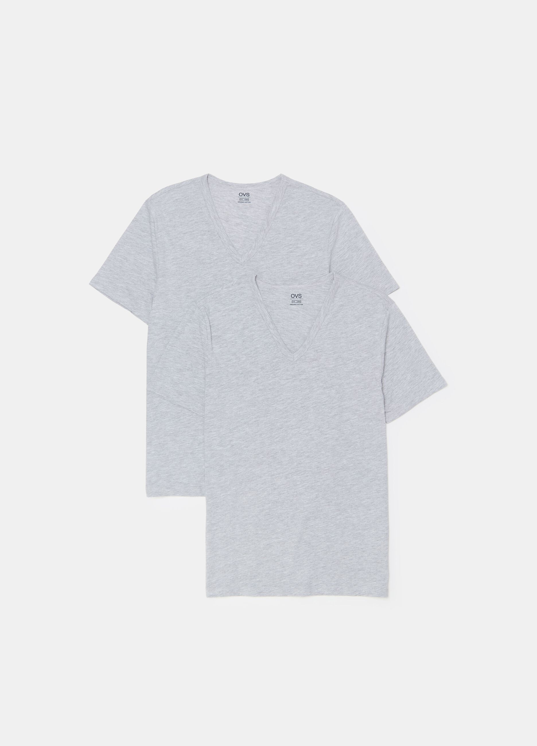 Bipack t-shirt intime in jersey scollo a V