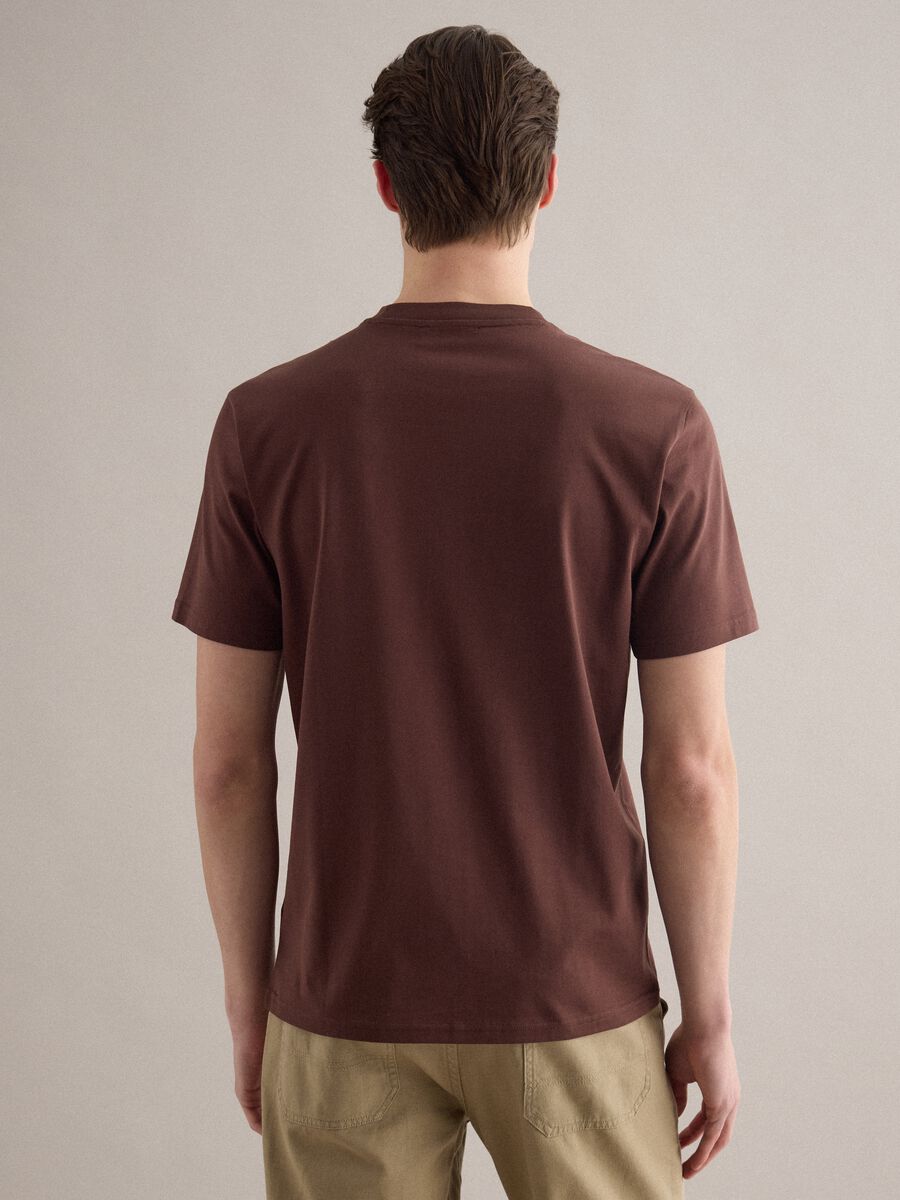 Brown pure cotton crew neck t-shirt relaxed fit_3
