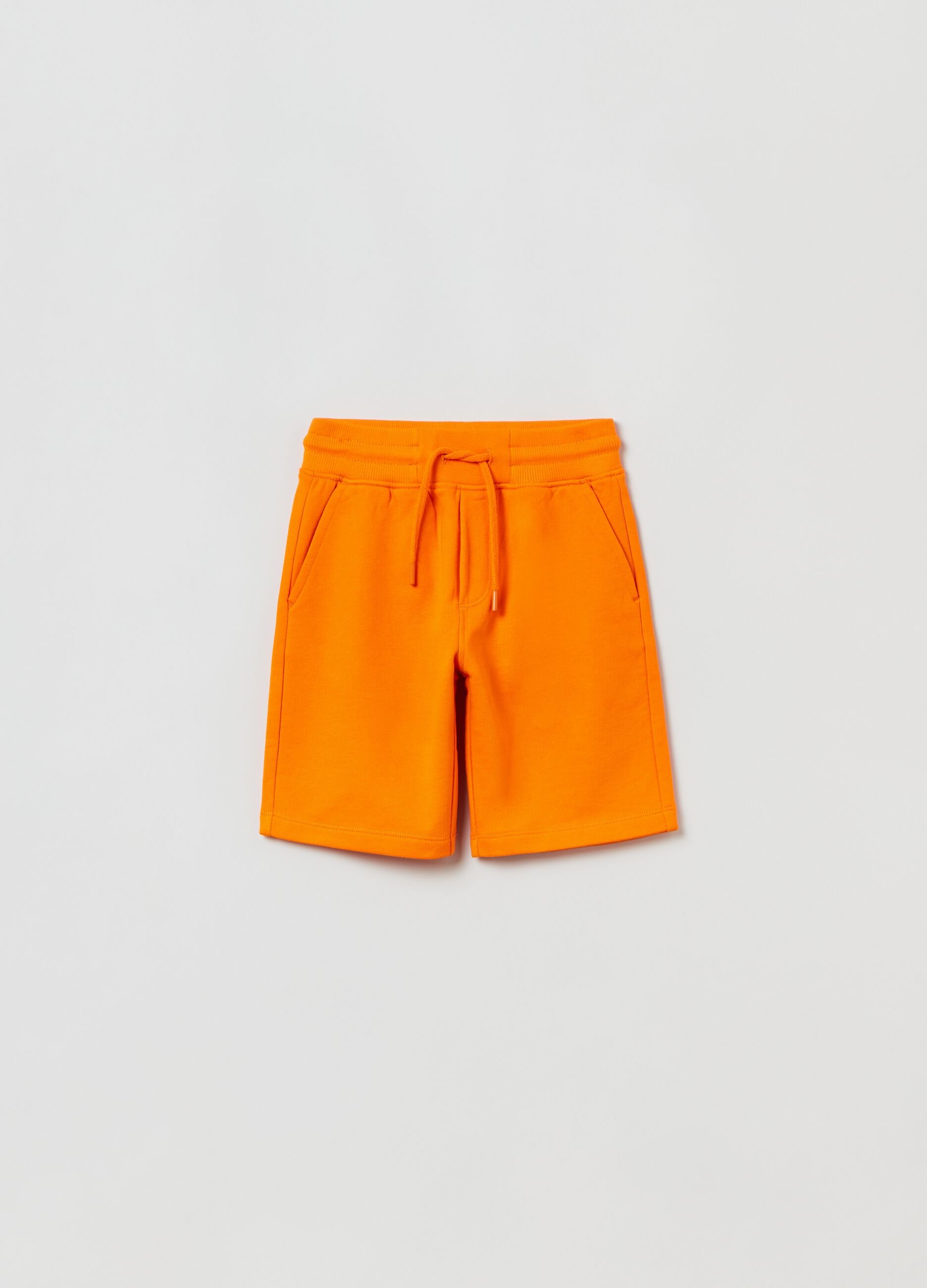 Fitness shorts in cotton with drawstring