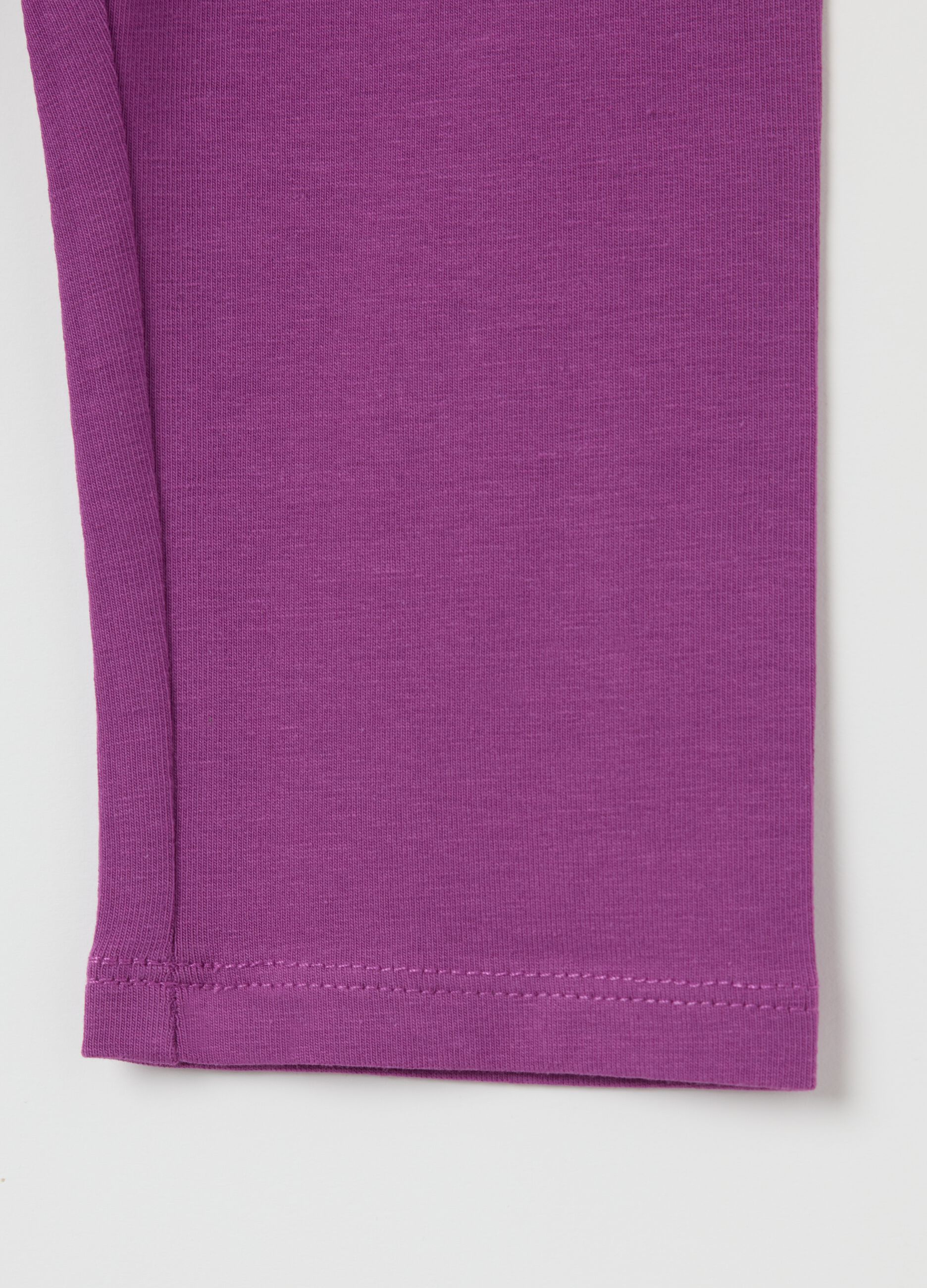 Leggings da bambina in cotone elasticizzato viola regular fit