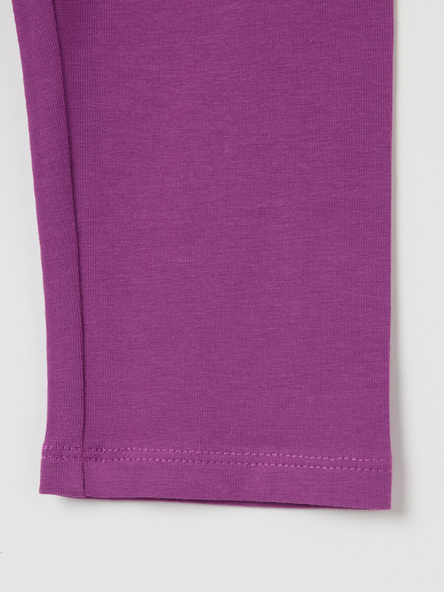 Purple stretch cotton leggings OVS Kids_3