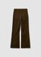 Green flared ribbed stretch-cotton trousers_6