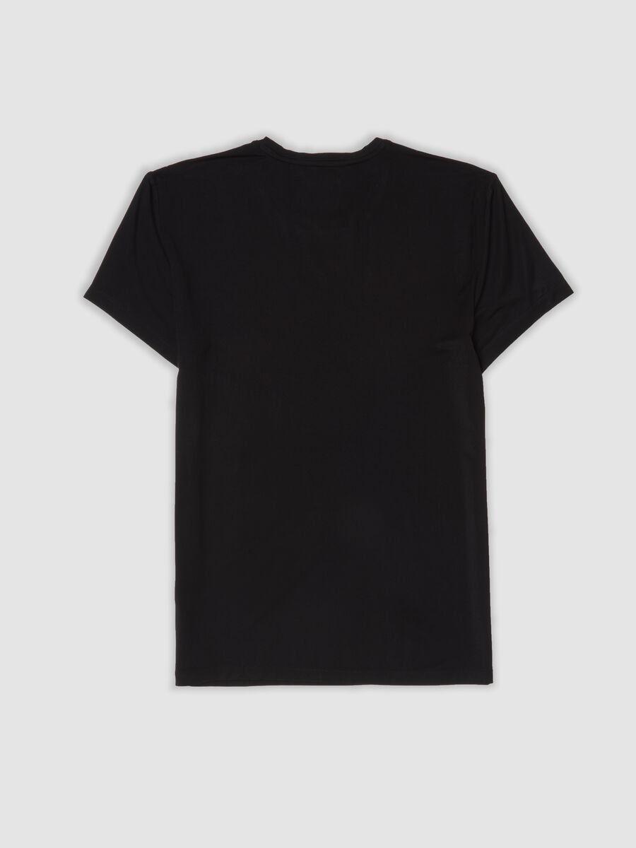 Black stretch modal crew-neck T-shirt_2