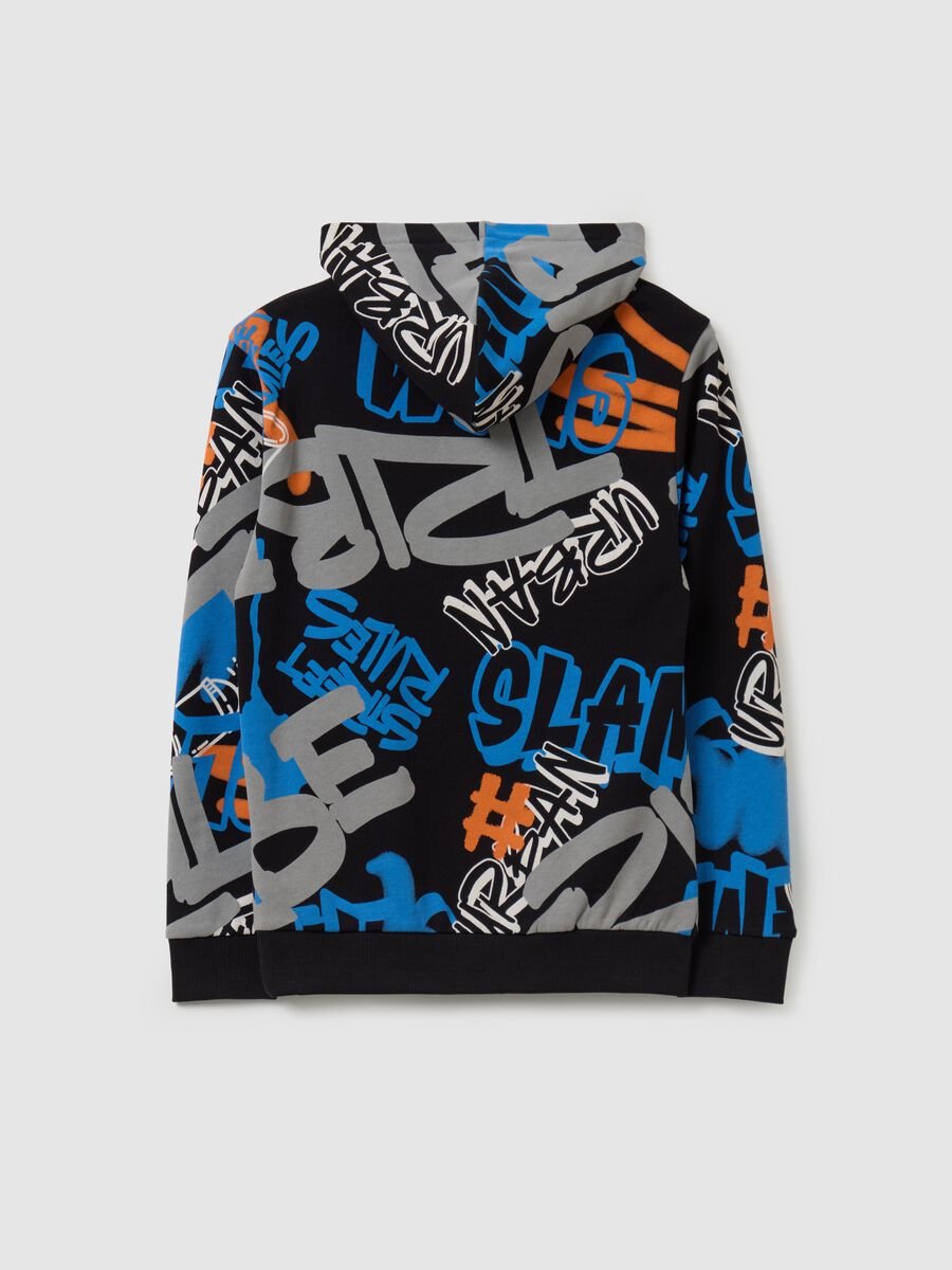 French terry sweatshirt with hood and print_4