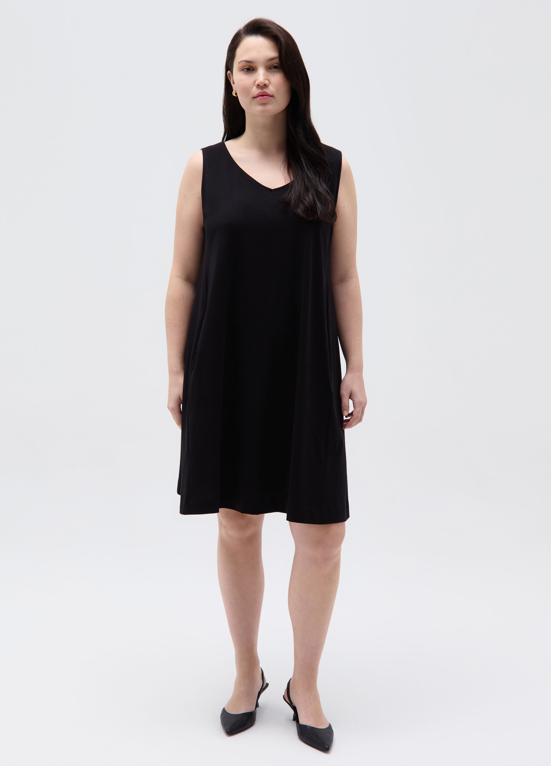 Essential Curvy short flare-fit dress