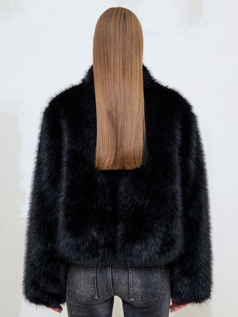 Faux Fur Jacket Black_4