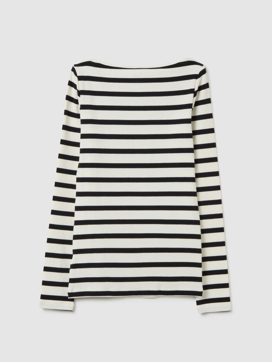Striped T-shirt with boat neck_3