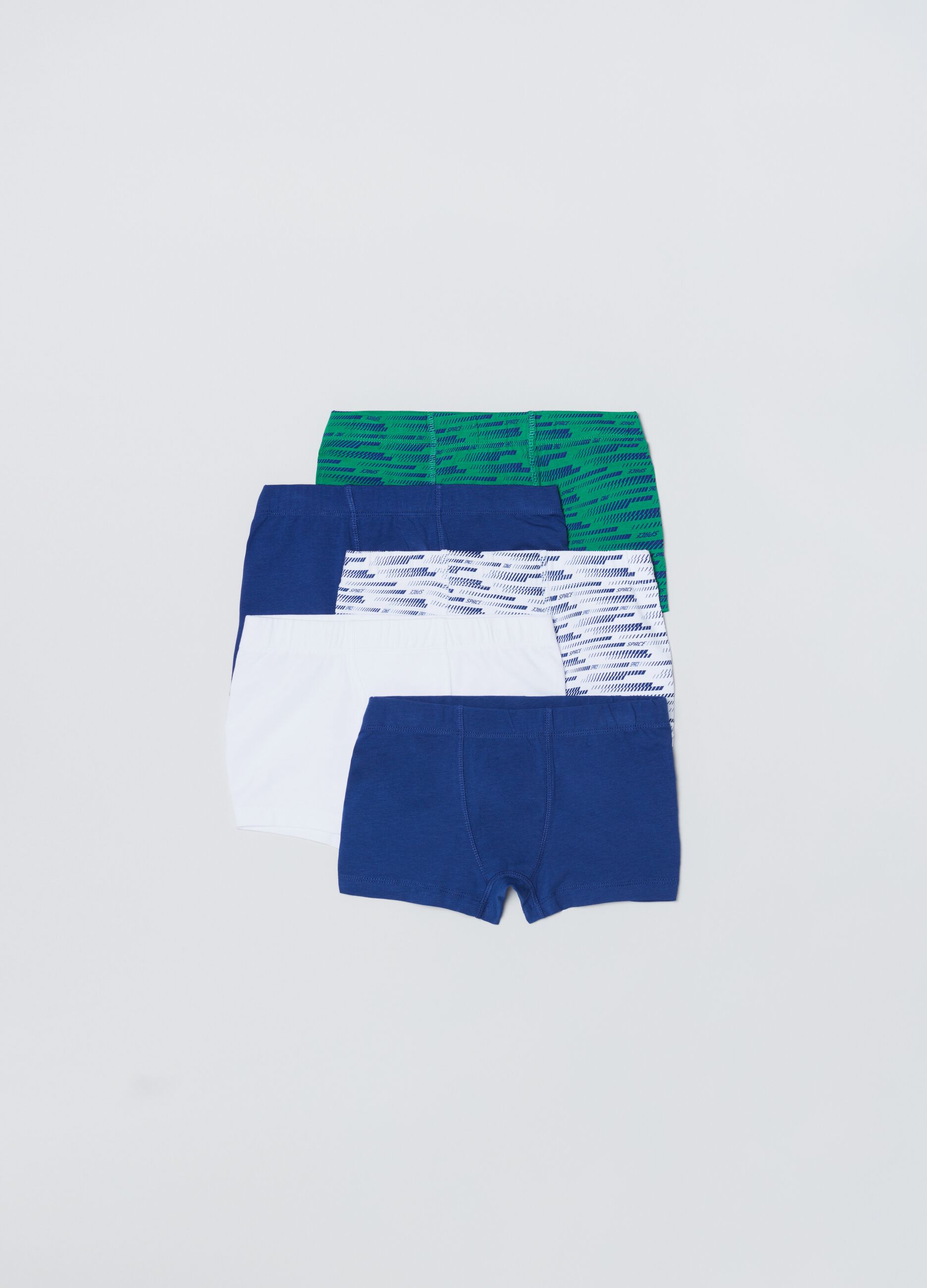 Set cinque boxer stretch con stampa_0