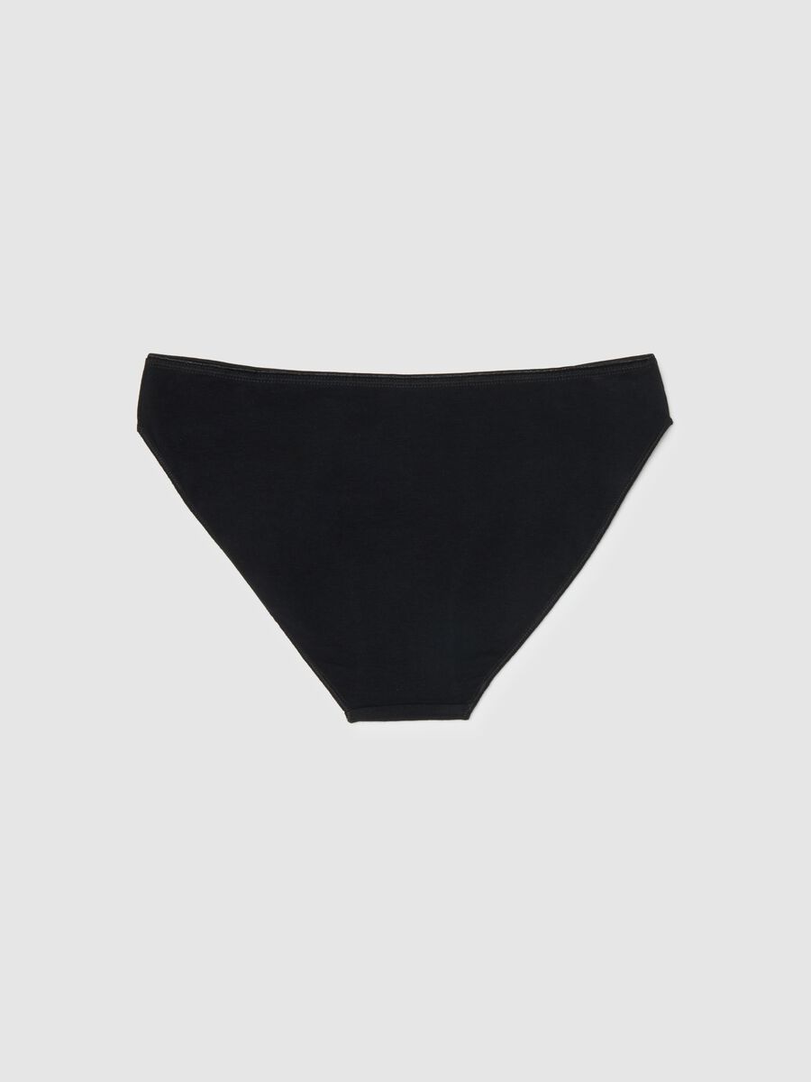 Girls' black cotton stretch regular fit briefs_1