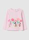 Long-sleeved T-shirt with Daisy Duck Mickey Mouse and Minnie Mouse print_0