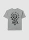 Grey cotton boy's t-shirt with Nets logo_4