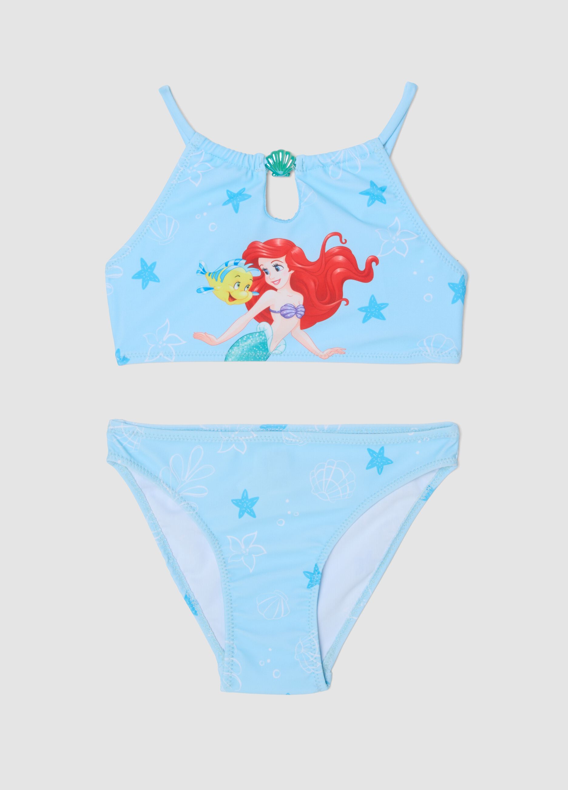 Blue stretch-fabric bikini